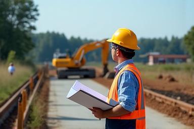 Ingénieur sur chantier d’infrastructures